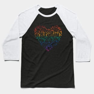 Unicorn Rainbow Heart Pride Baseball T-Shirt
